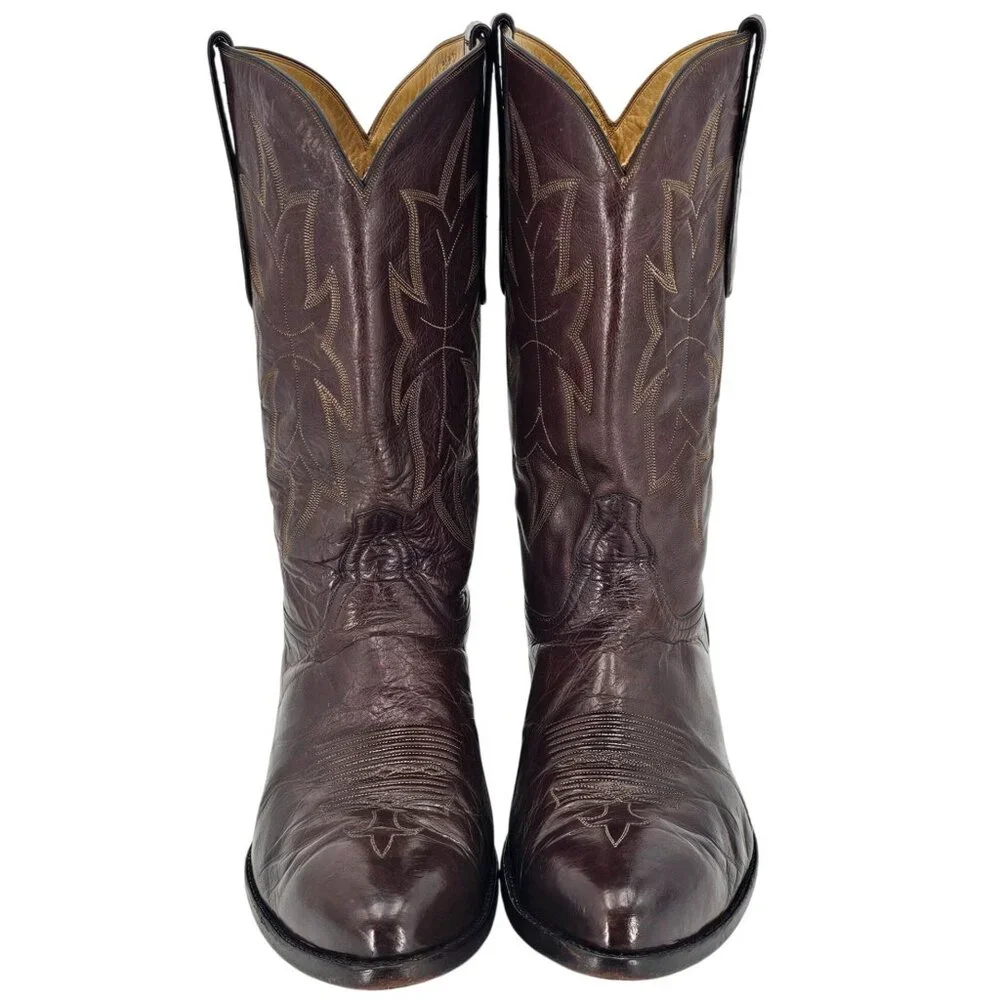 Tres Outlaws Falconhead Mens sz 15 Dark Brown Leather Custom Cowboy Western Boot - Picture 4 of 16